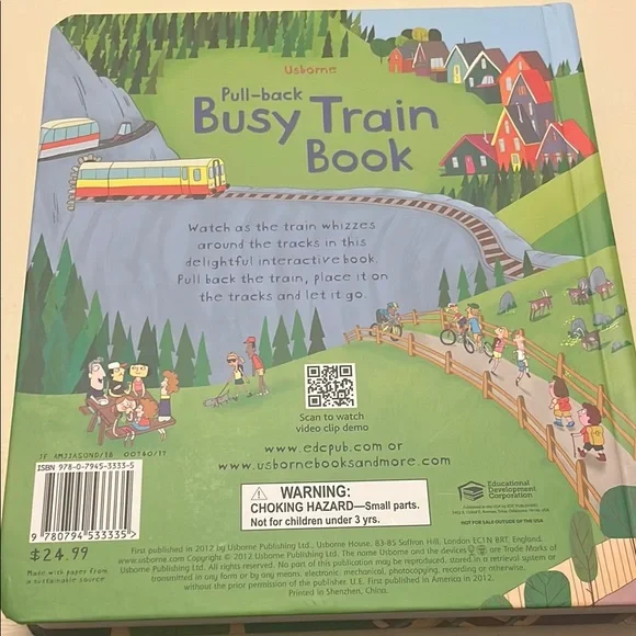 Red and Black Pull Back Busy Train Book - Picture 4 of 4